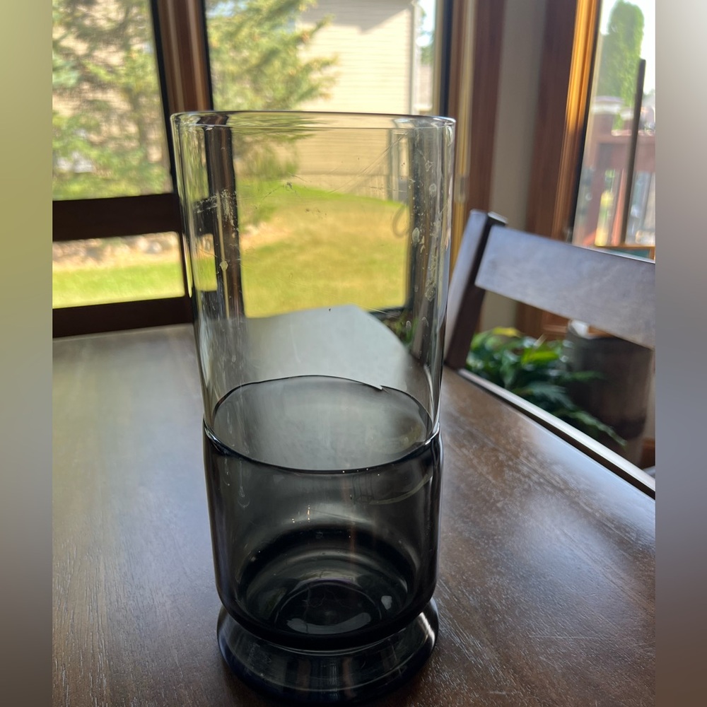 Pier 1 Double Dip Dark Glass Vase